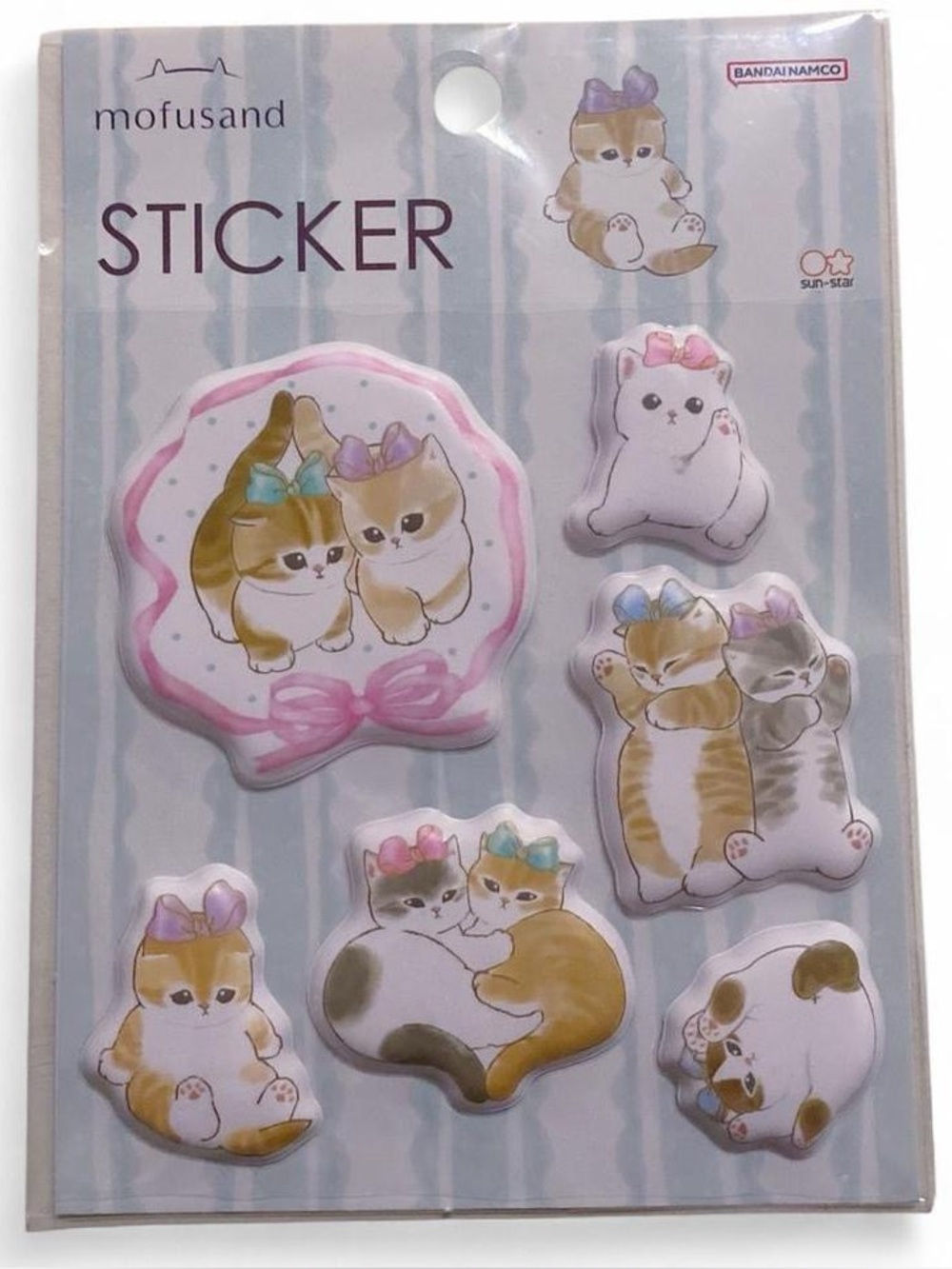 Mofusand Cat Puffy Sticker Pack - Pastel Pink & Multicolor